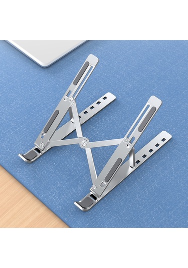 Monyee Alüminyum Notebook Standi Siyah - 6 Seviye Yükseklik Ayarı, Isı Dağıtımı, Taşınabilir Bilgisayar Müstakil Tutucu