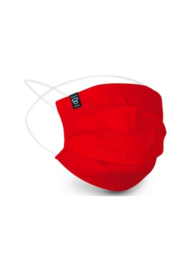 Dizayn Mask Gümüş İyonlu Yıkanabilir Bez Maske Kırmızı 5-10 Yaş Çocuk