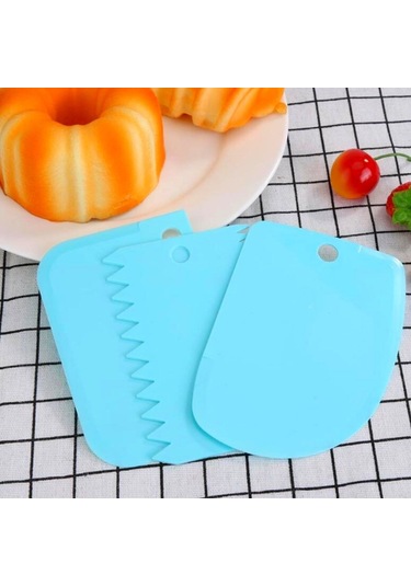 Pasta Hamur Şekillendirici Spatula Kesici Kazıyıcı Dekoratör Set Çok Renkli