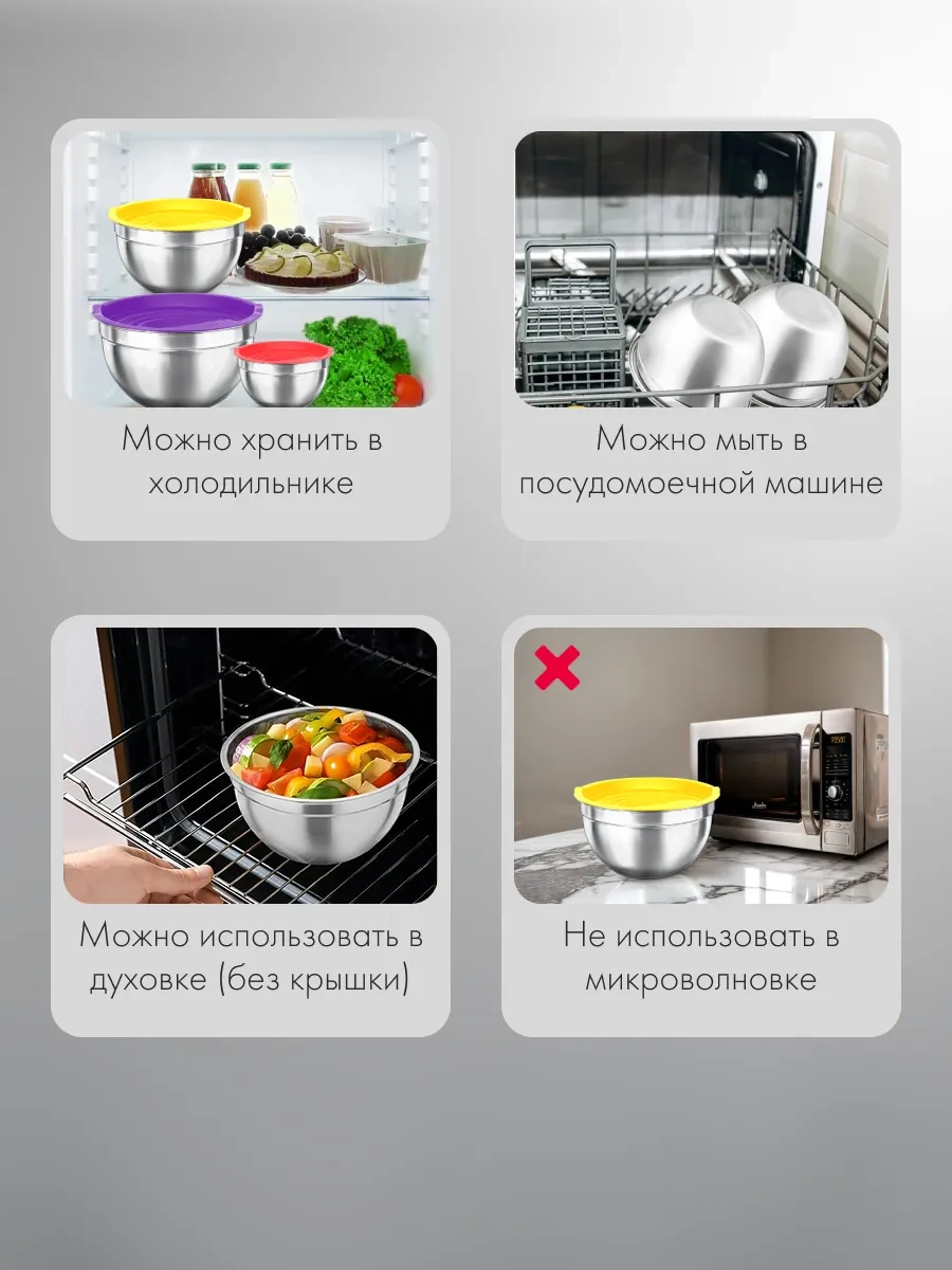 Yaostore Mutfak İçin Kapaklı Ve Rendeli Metal Kaseler 347347362