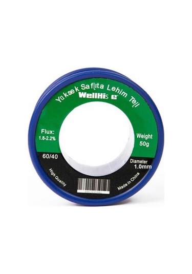 Wellhise Lehim Teli 1.0mm 50gr 60/40 Fluxlu Lehim Teli
