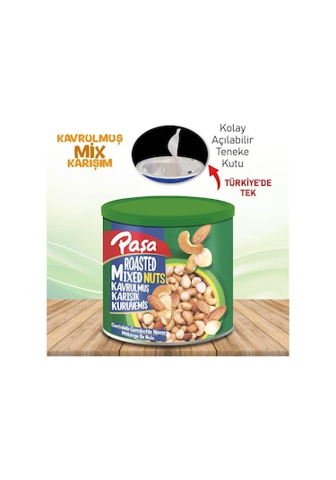 Paşa Kuruyemiş Kavrulmuş Karışık Kuruyemiş Teneke Kutu 150 G