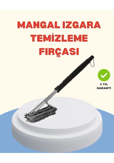 Uzun Saplı Izgara Temizleme Fırçası Çelik Telli Çok Renkli