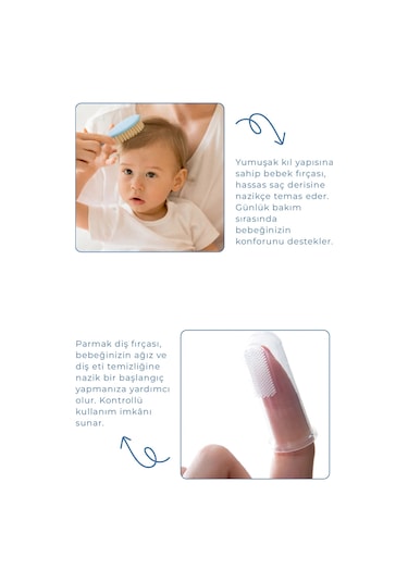 Babyjem Bebek Bakım Bakım Seti Mavi 7 Parça + Pamukçuk Eldiveni Mavi Hediyeli