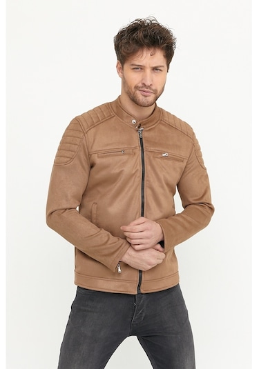 Erkek Vizyon Dar Kesim Süet Ceket Mont-Vizon