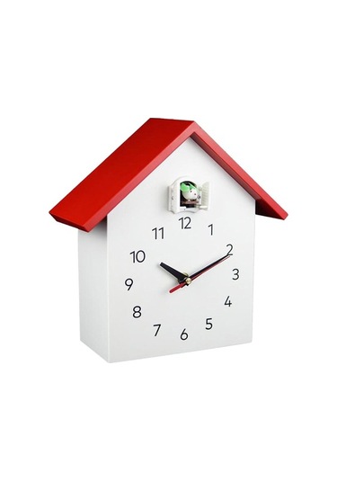 Ganzhoushop Suntek Saati Okul Ofis Modern Kuş Kırmızı İçin Guguklu Evi Ev Duvar Asılı Jx Kırmızı