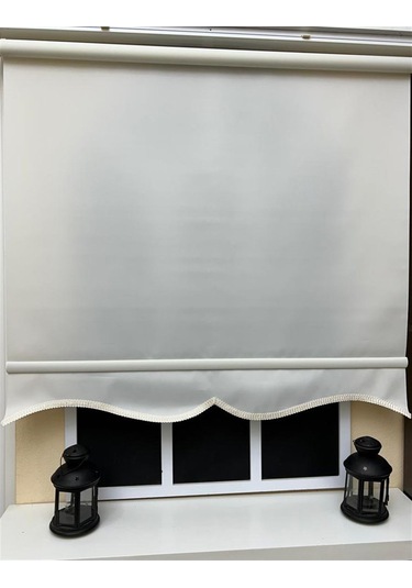 Düz Ekru Stor Perde Alüminyum Kasa Stb--5301