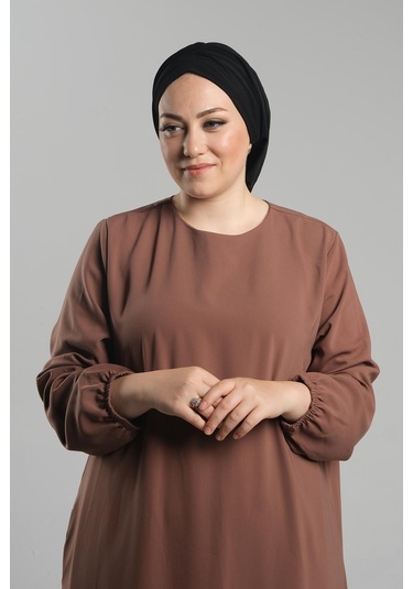 Siyah Pratik Hazır Geçmeli Tesettür Bone Sandy Büzgülü Salaş 2119 01 Siyah