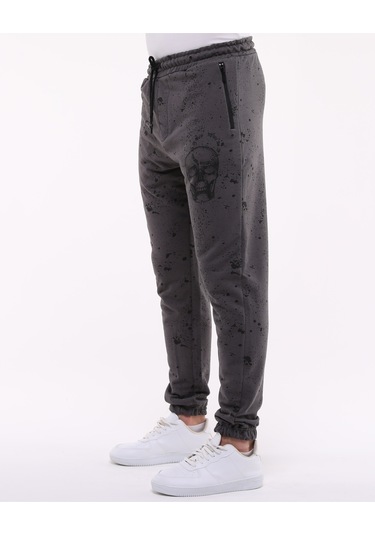 Bella Dossi Kuru Kafa Baskılı Eşofman Altı Gri