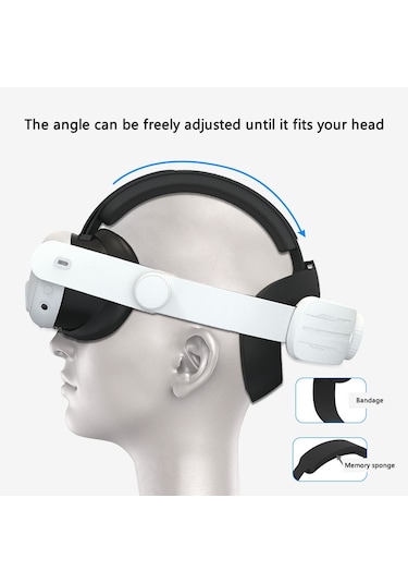 Meta Quest 3 İçin Ayarlanabilir Kafa Kayışı Kafa Bandı Basıncı Azaltın Sabitleme Kayışı Vr Aksesuarı - Siyah