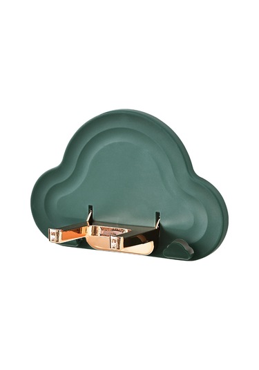 Homyl Duvar Saç Kurutma Makinesi Tutucu Depolama Standı Yeşil Yeşil