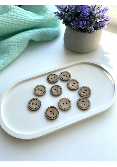 Siberiana Antep Fıstıklı Düğmeler 18 Mm 10 Adet Ahşap 237633532