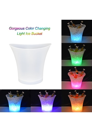 Neevoyu 5l Hacimli Led Renk Değiştiren Işıklı Buzluk - Ergonomik Kavisli Tasarım, Ip65 Su Geçirmez, Taşınabilir, Temizliği Kolay Beyaz