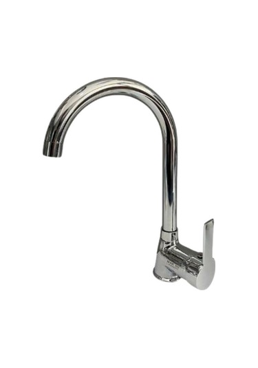 Rudi Armatür Pirinç Malzeme 360 Döner Görseli Eviye Bataryası Gümüş