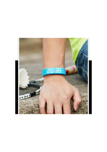 Primepickings 2025 Unisex Basit 's/'s Elektronik Usb Şarjlı Işıklı Adımsayar Rose Pink Kol Saati Diğer