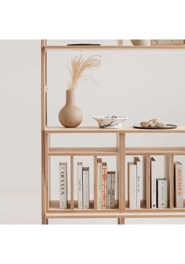 Woodesk Ocean, Ahşap Kitaplık Ve Raf Ünitesi, Natural Renk