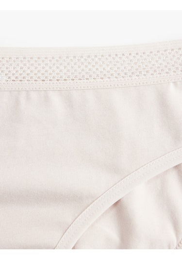 Koton Pamuklu Rahat Kalıp Lastik Detaylı Külot Pembe 6wlk30021mk Gül