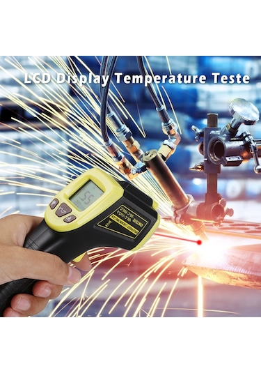 Gm320s Temassız El Tipi Endüstriyel Kızılötesi Termometre Yüksek Hassasiyetli Lcd Ekran Arkadan Aydınlatmalı Sıcaklık Test Cihazı - Sarı