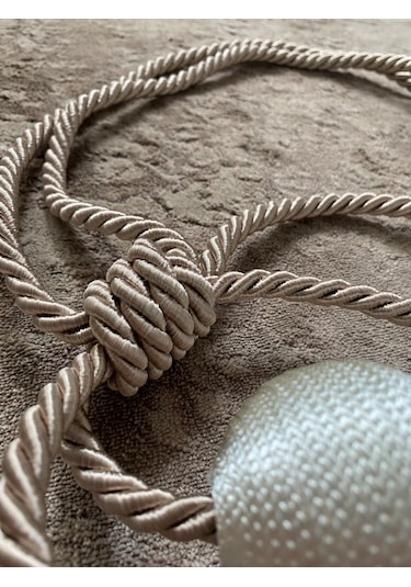 Modern Sarım 4 Toplu Braçol Kornişe Takmatik Ipli Tavan Perde Aksesuarı Vizon - Krem