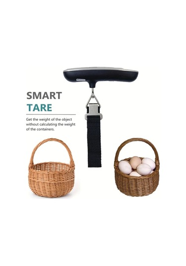 Xuweiwei Paslanmaz Çelik Yüzey Seyahat Bagaj Tartısı Taşınabilir Dijital Asma Çanta Tartı 50kg Kapasite Pil Hariç -