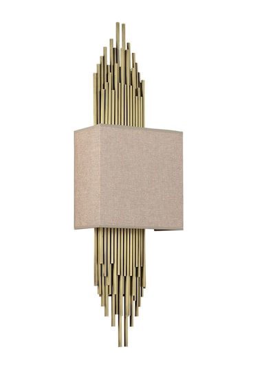 Lampaluce Straordinario Modern Tasarım Metal Ve Kumaş Aplik 65cm Sarı Eskitme