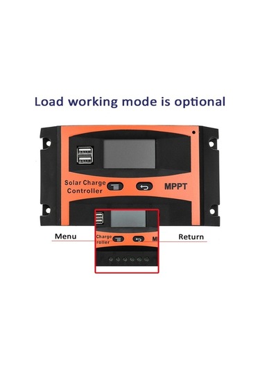 Trendooze 12v/24v Güneş Enerjisi Akü Regülatörü, Çift Usb, Lcd Ekranlı, Otomatik Tanıma