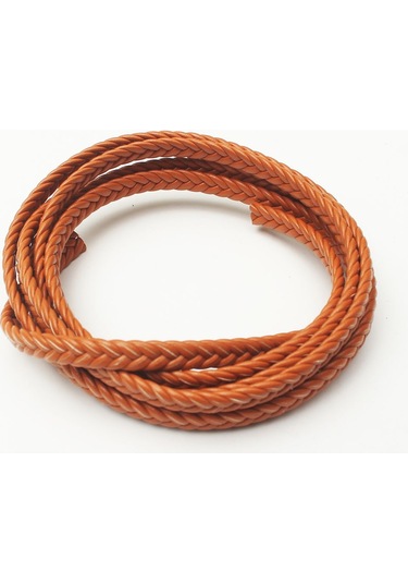 3x10-4x10 Mm Yassı Örgülü Suni Deri Kordon 5 Metre 4 Mm / Taba