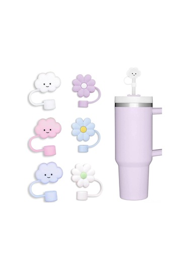 Ximistore9 6 Adet Silikon Pipet Kapağı Seti - Pvc Malzeme, 2.5x3.8cm Boyutunda, İçecek Boruları İçin Korumalı Kapağlar Çok Renkli