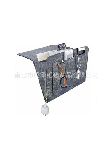 Geeksen Yatak Başlığı Felt Saklama Çantası - Ev Kullanıma Uygun, Kolay Kullanıma Ve Dayanıklı Malzeme İle Konforlu Ev Organizasyonu Bej