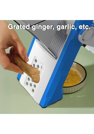 Honeybeeshop Genaı Çok Amaçlı Sebze Doğrayıcı Ve Meyve Dilimleyici Blue Manuel Gıda Rendesi Ayarlanabilir Paslanmaz Çelik Bıçak İle Patates Soğan Havuç İçin 1 Parça