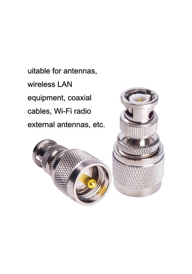 Sones Bnc Erkek - Uhf Pl259 Erkek Düz Rf Koaksiyel Adaptör Dönüştürücü