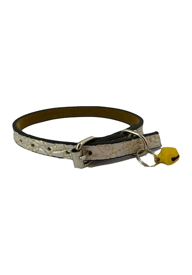 5 Li Set Zilli Deri Kedi Tasması 30 Cm