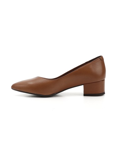 Gönderi R Kadın Taba Antik Kısa Kalın Topuklu Hakiki Deri Ayakkabı Gdza13425172 Taba