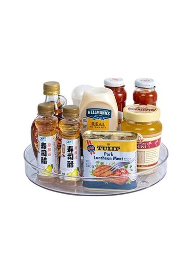 360 Derece Dönen Depolama Rafı Pikap Depolama Kahve Tatlandırıcıları Ve Ev Mutfak Dolabı İçin Pikap Baharat Rafı Depolama Tutucular Ve Amp Raflar Ahşap - Gri