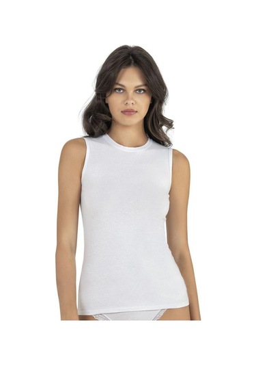 Fabony Bayan Kolsuz Fanila Body Tişört 1290 Beyaz