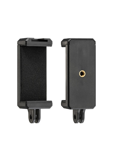 Gplus Gp145 Aksiyon Kamera Cep Telefonu Yatay Dikey Uyumlu Düşmez Yaylı Ayarlanabilir Telefon Tutucu Siyah