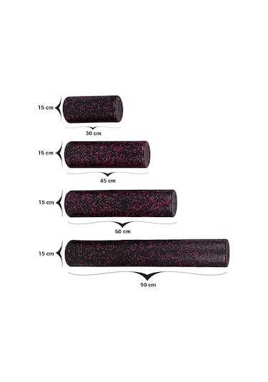 Actifoam Foam Roller Masaj Köpüğü Köpük Rulo Yuvarlama Köpüğü 30 Cm-Orta Sert-Siyah Yeşil Çok Renkli