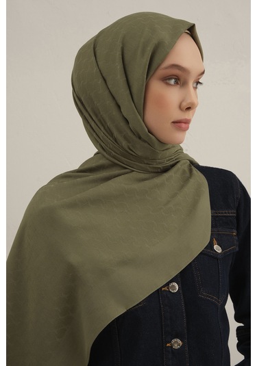 Haki Link Desen Bambu Cotton Şal 49 Haki