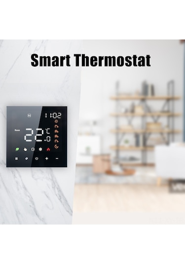 Shineyee Beyaz Akıllı Sıcaklık Kontrol Paneli - 16a Elektrikli Isıtma, Tuya App, Programlanabilir, Dokunmatik Ekran, Ses Kontrolü