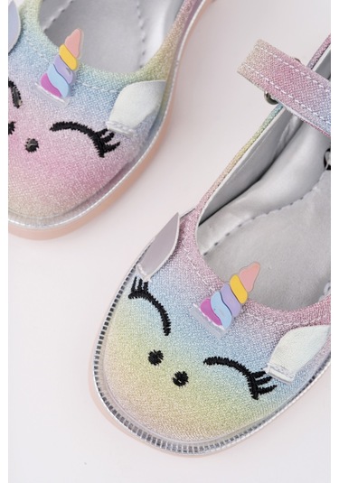 Muggo Paty Cırtlı Ve Simli Günlük Kız Çocuk Babet Lila