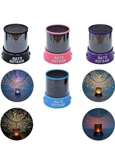 Didadodo Led Gece Lambası, Projeksiyon, Yıldızlı Gökyüzü, Romantik Renkli Ay Yıldızlı Gökyüzü Efekti Ay