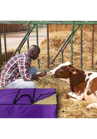 Elmpaly 1 Adet Büyük Kapasiteli Çuval Yemlik Ot Besleyici Koyun Keçi İnek Sığır 45 23 14 İnch Mor