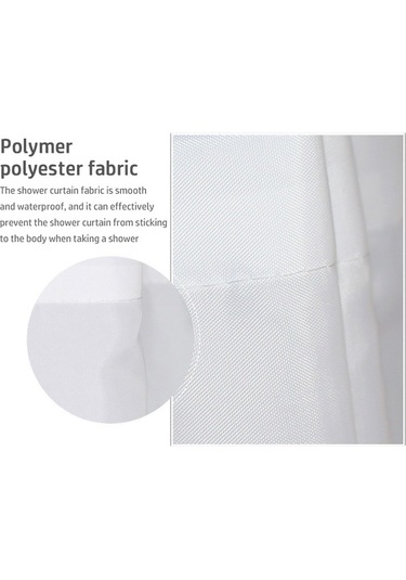 Ulzyvf Su Geçirmez Banyo Perdesi - Polyester Kumaş - 8/10/12/16 Kancalı - Siyah/beyaz/gri Beyaz