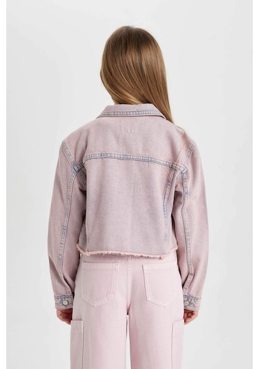 Defacto Kız Çocuk Crop Jean Ceket C0441A824SPNM28