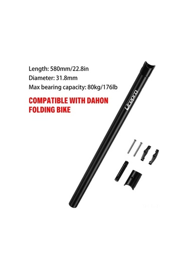 Artfulabode Tüpü Siyah Koltuk Koltuk Koltuğu Katlanabilir Hafif Direği Direği Bisiklet Bisiklet 580x31.8mm Rw Siyah