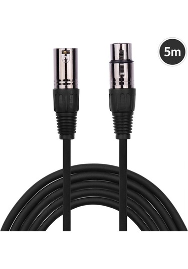 Fortunelane Muslady C2223 3 Pin Xlr Ses Kablosu, 5 Metre, Siyah, Hafif Demlenmiş Ses İletimi