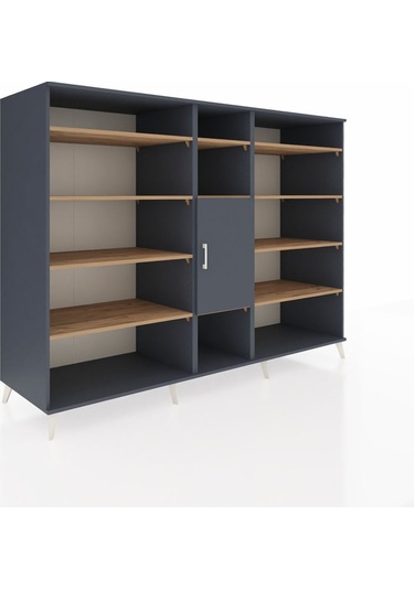 Kronos Dolap 12 Raflı Tek Kapaklı 220x59x163 Antrasit-antrasit/ç Antrasit-antrasit/çam