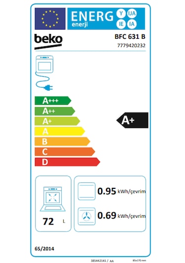 Beko BFC 631 B Beyond Serisi 72 LT FitFry Buhar Destekli Ankastre Fırın