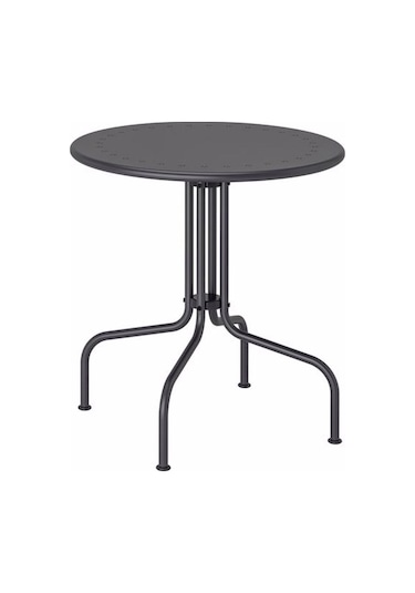 Yuvarlak Balkon-bahçe Masası Gri, Meridyendukkan 70 Cm Lackö Masa 2-4 Kişilik Metal