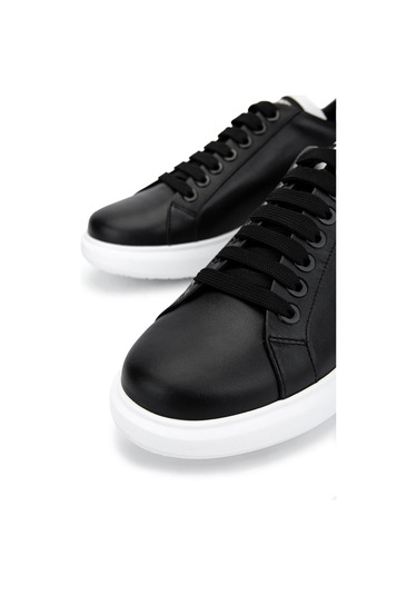 Mario Valentino Unisex Hakiki Deri Siyah Sneakers & Spor Ayakkabı 1040 95b2302-y Ayk Y25 Black/whıte Siyah - Beyaz